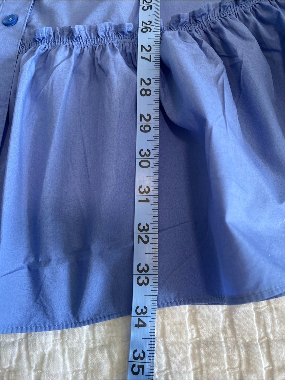 Quince Blue Ruffled Short-Sleeve Shirt Dress - Picture 5 of 8